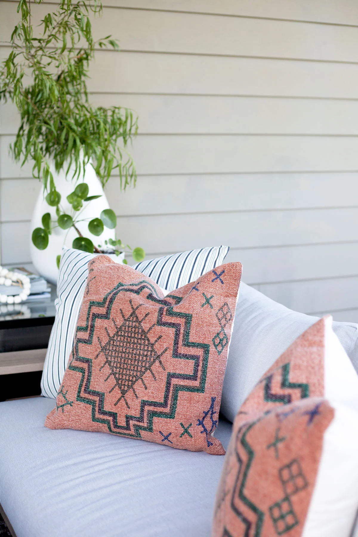These Rust Tribal Pillows usher in a textured, global-inspired look to any space.