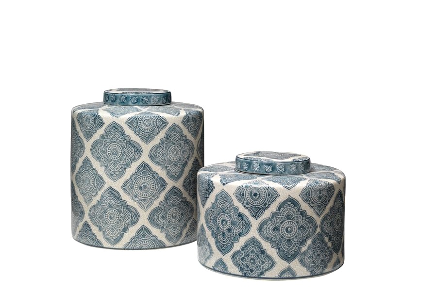Ceramic containers add pops of color to a space while still remaining light and feminine.