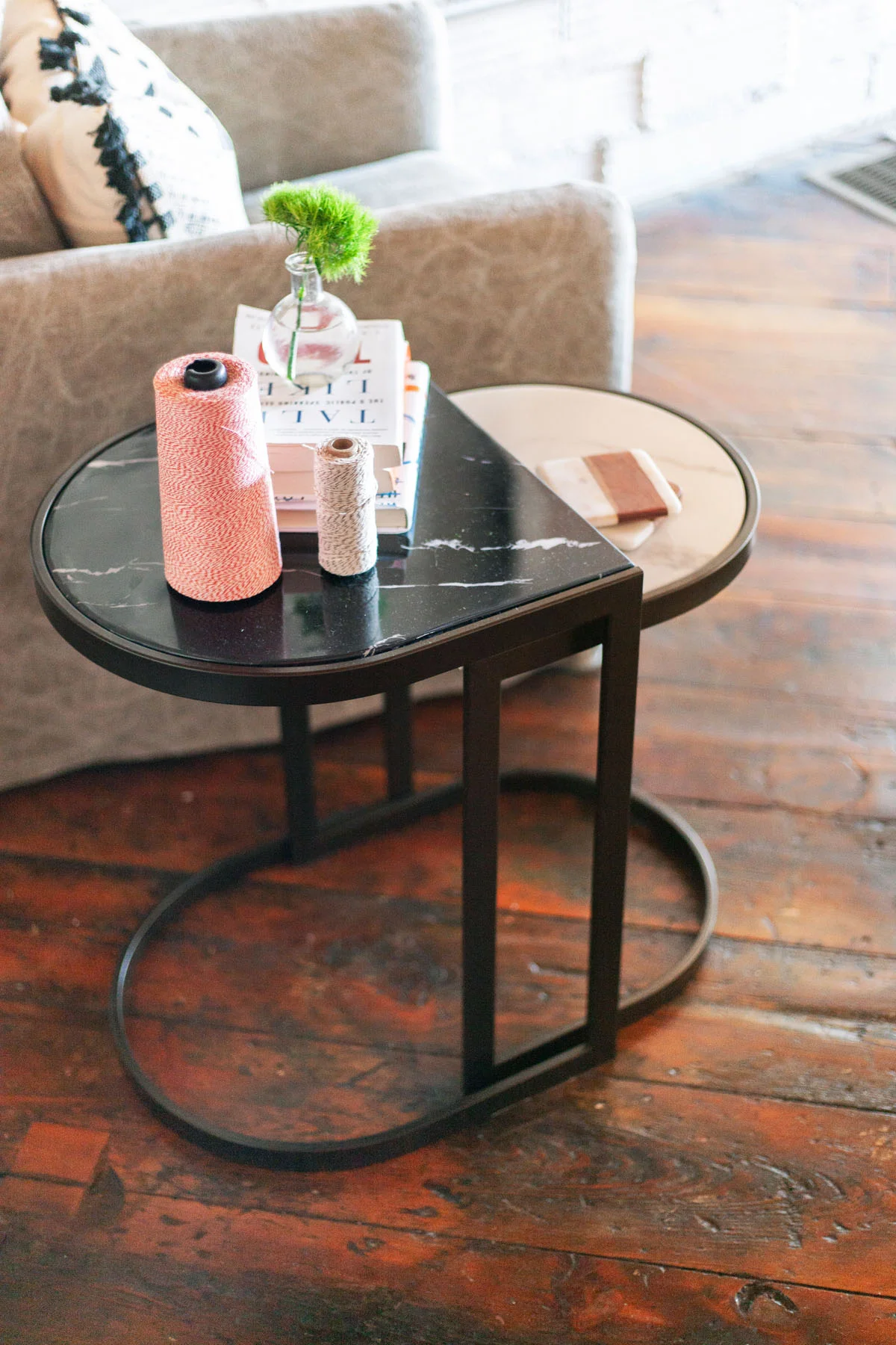 The Stanton Nesting End Tables are the perfect perch for a cup of coffee