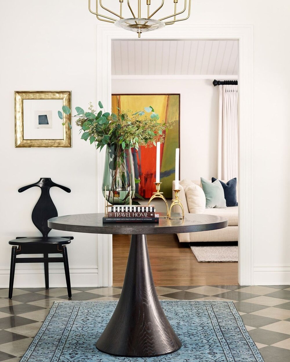 Entryway Table, Black Round Foyer Table