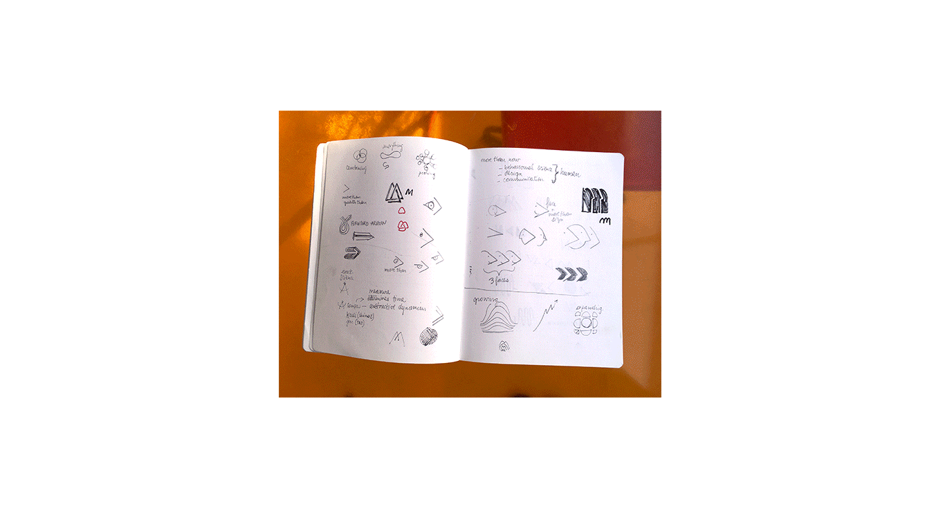 from sketched ideas to final marque: going through the motions with our logo