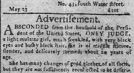 Absconded From the Household of the President - Ona Judge's Escape 