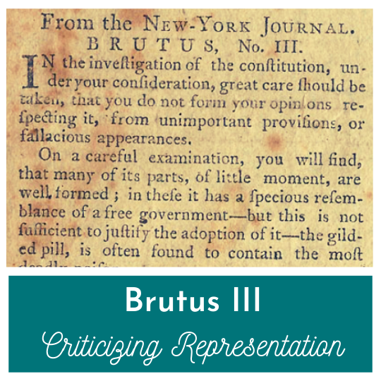 Is Representation Truly Representative in the Constitution? - Brutus III
