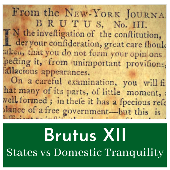 The States vs Domestic Tranquility - Brutus XII