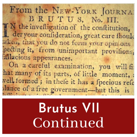 Validating State Laws - Brutus XII (Continued)