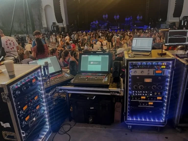You may hear us at an upcoming @youngthegiant show near you! @lloydswilliams has played the ultimate power move by bringing the ASA-6A and a whole roadcase full of other AudioScape goodies on tour, including an E-Series Buss Deluxe running across the