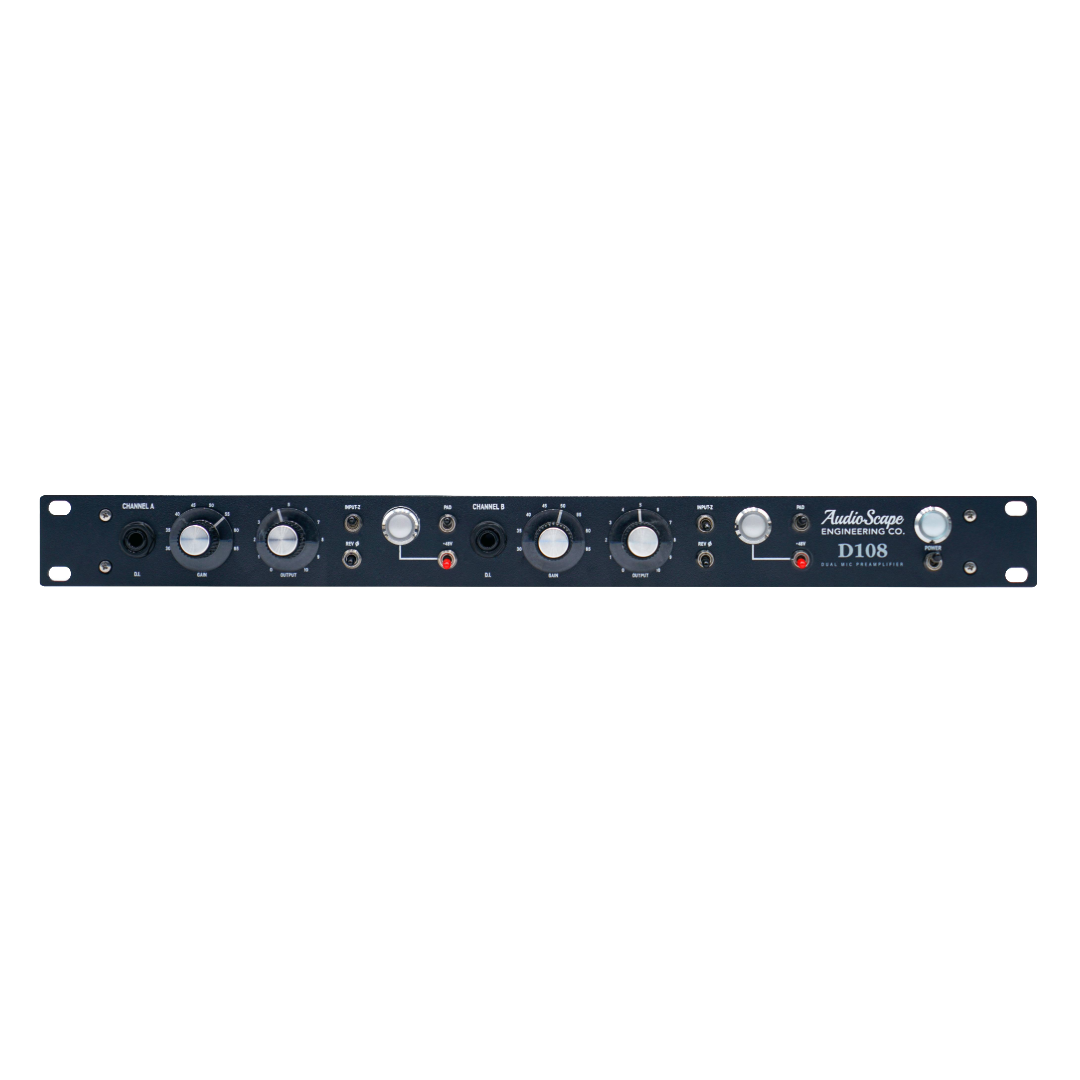 D108 Dual JFET Mic Preamp Front Panel Square 2026.png