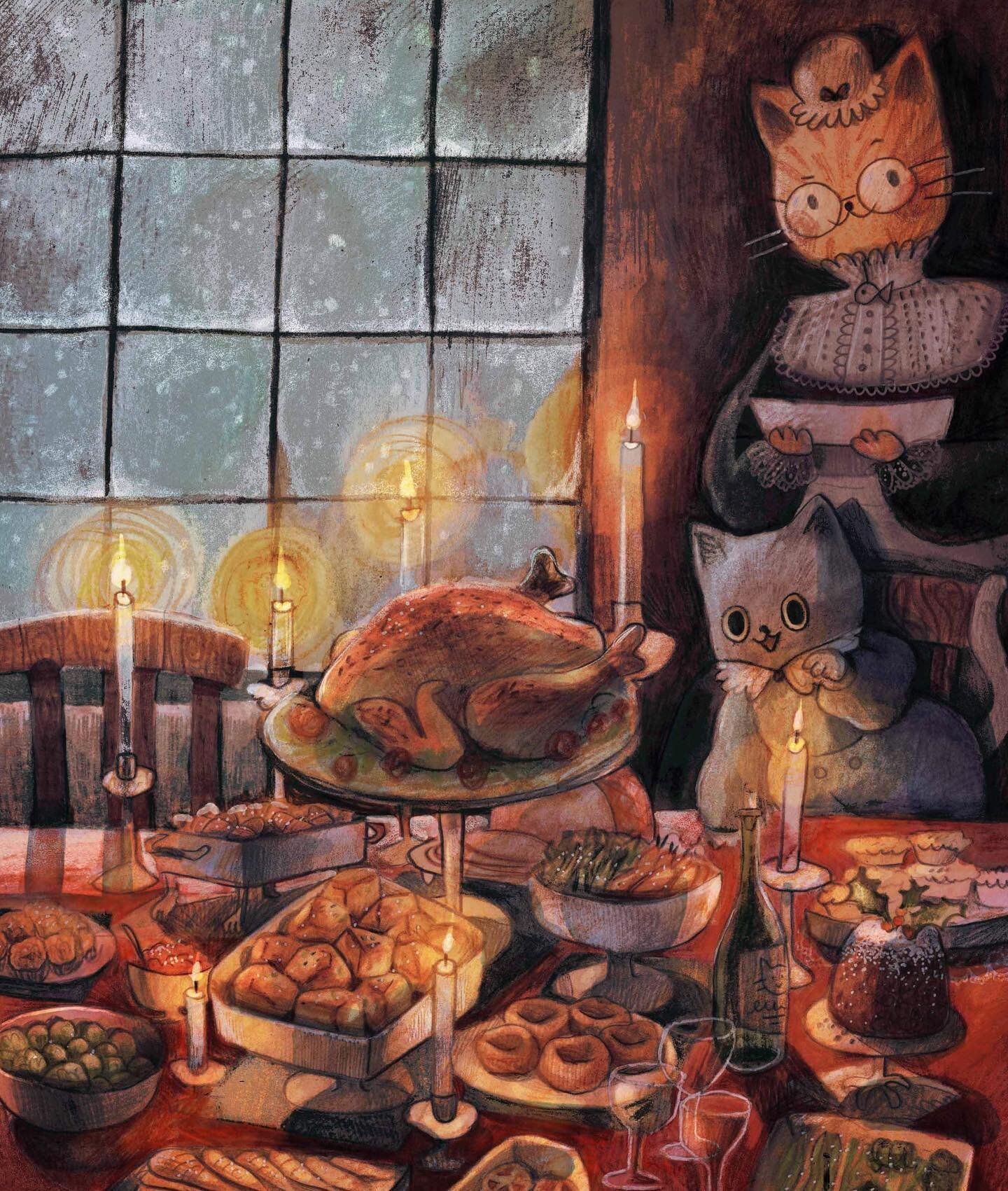 It&rsquo;s the first day of the Advent challenge and that means a Christmas dinner themed illustration ⭐️what do you have at your Christmas dinner? I love pigs in blankets myself.

You can see the step by step process of this illustration on my patre