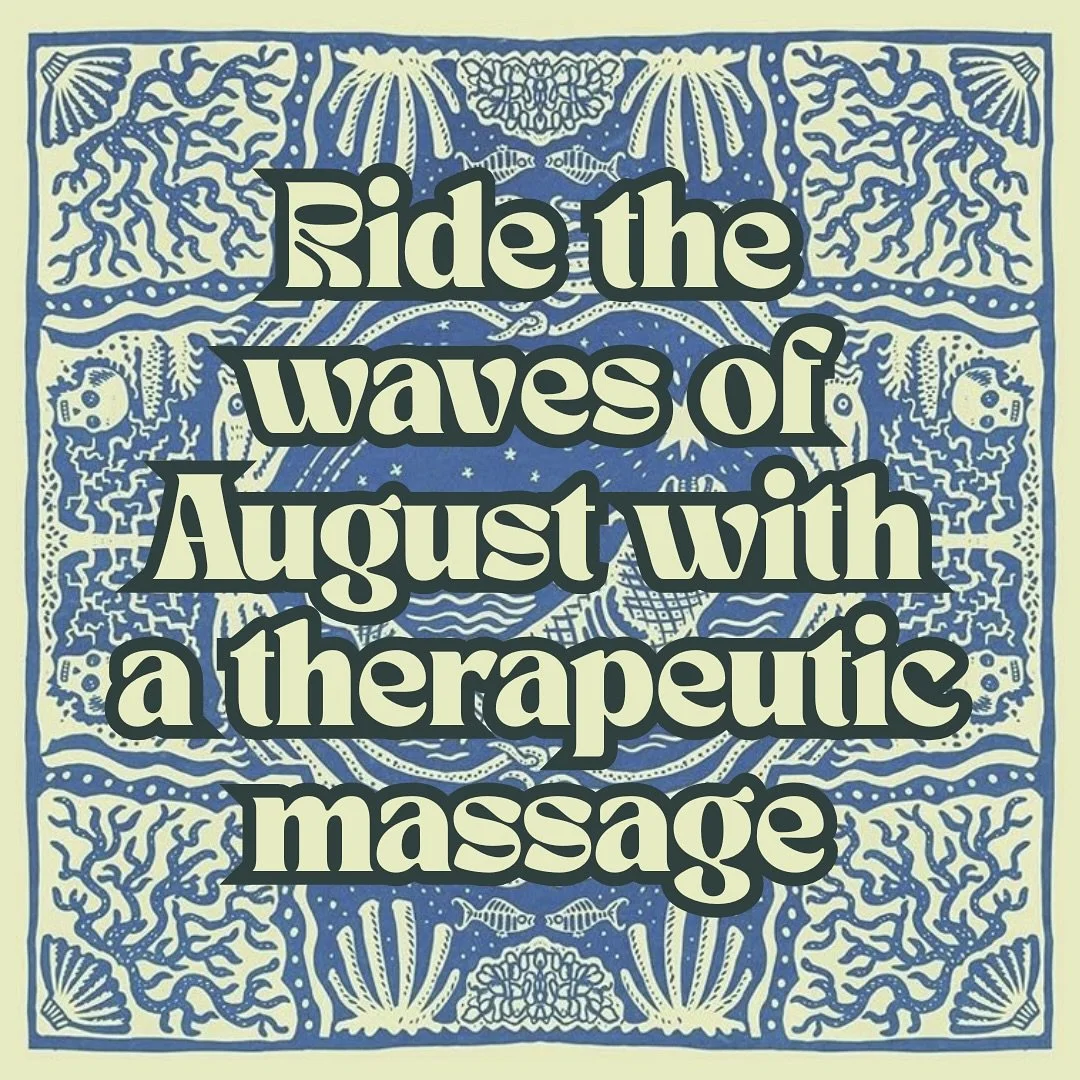 August Updates! 🌝
🐊 I&rsquo;m still offering my summer massage special until Aug 31st! 3 - 60 minute massages for $250. A major discount that can be cashed in whenever! Purchase through my booking link.
🐟 Now is the perfect time to check in with y