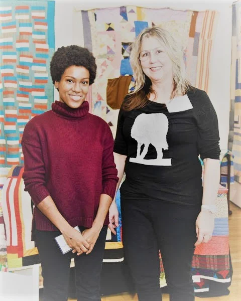 Rae Pleasant and Lisa Padovani, Outsider Art Fair, Gees Bend Quilts. Courtesy of BFA/Griffin Lipson.