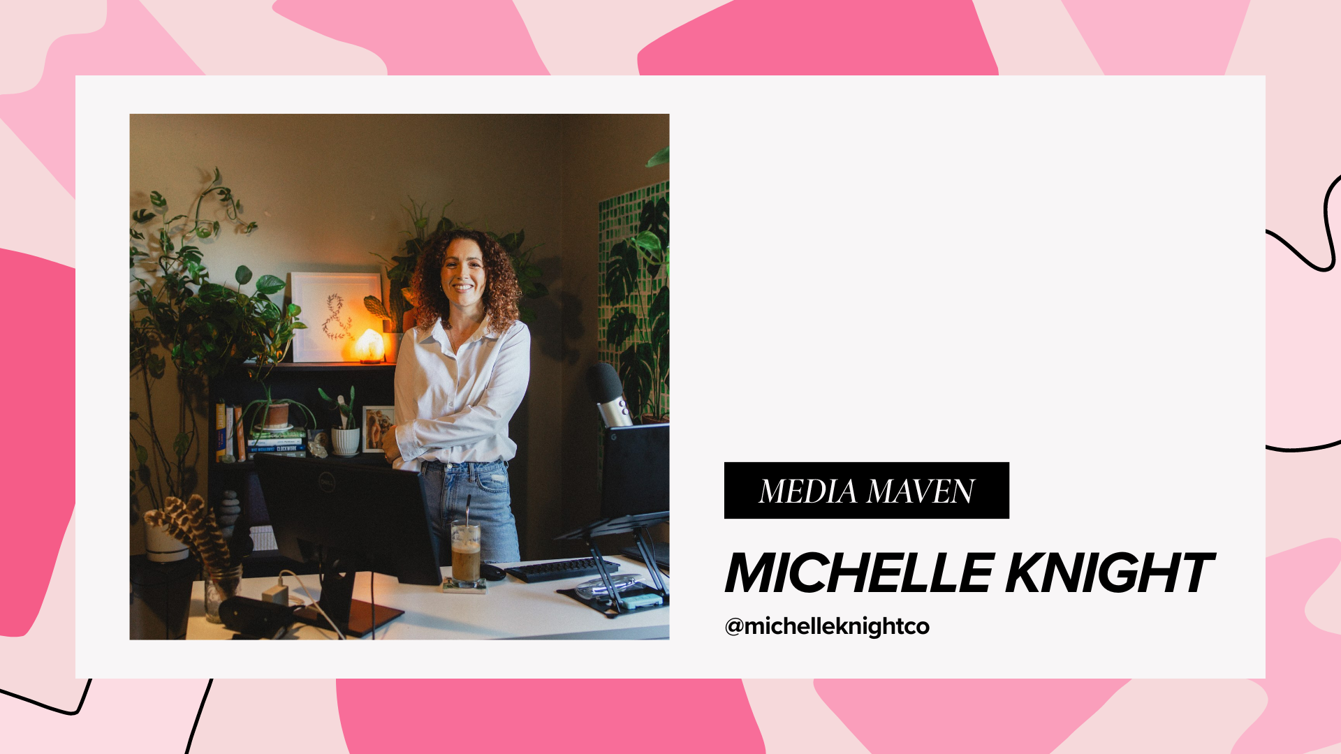 Photo of Michelle Knight standing near a desk