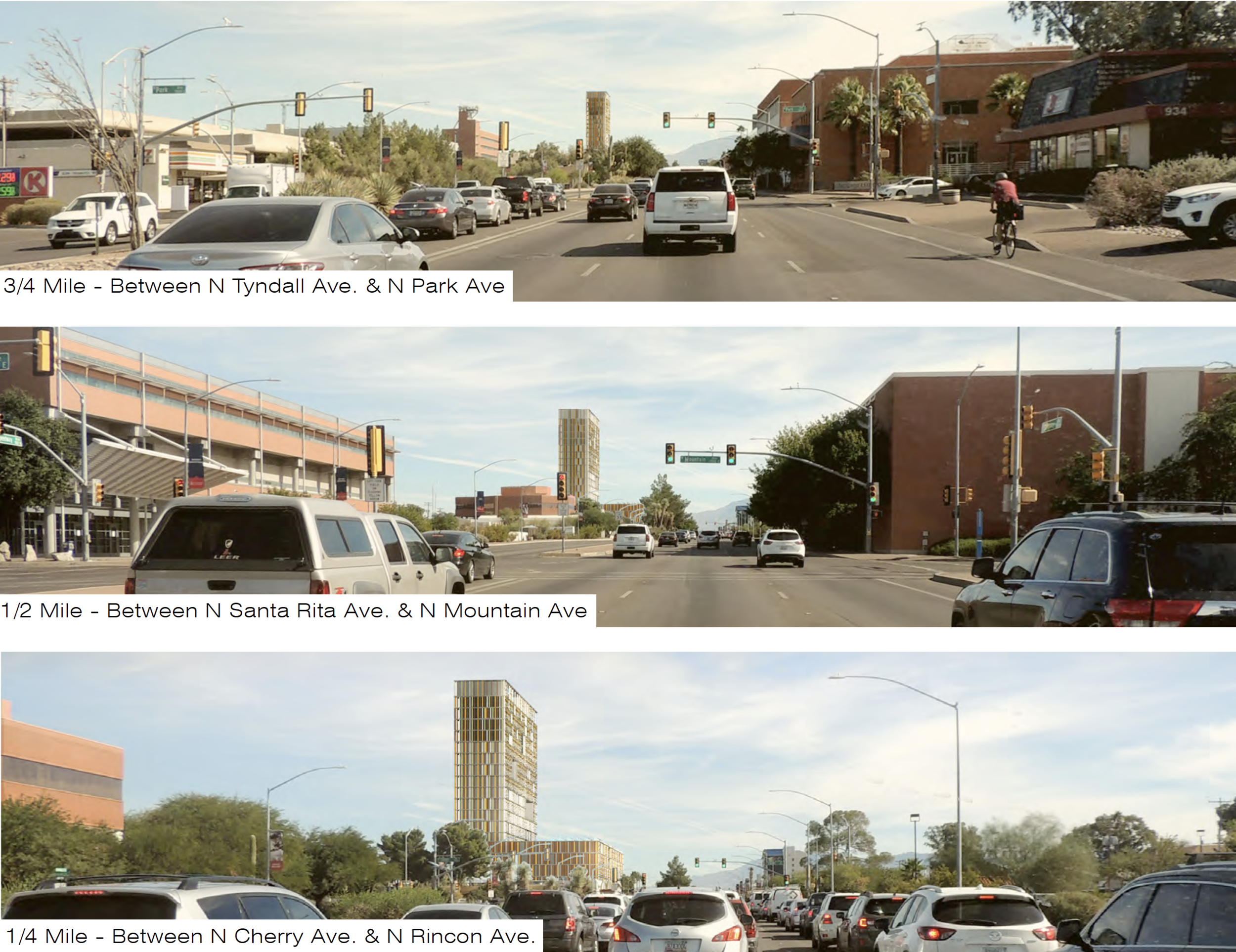 Traveling west on Speedway towards project area