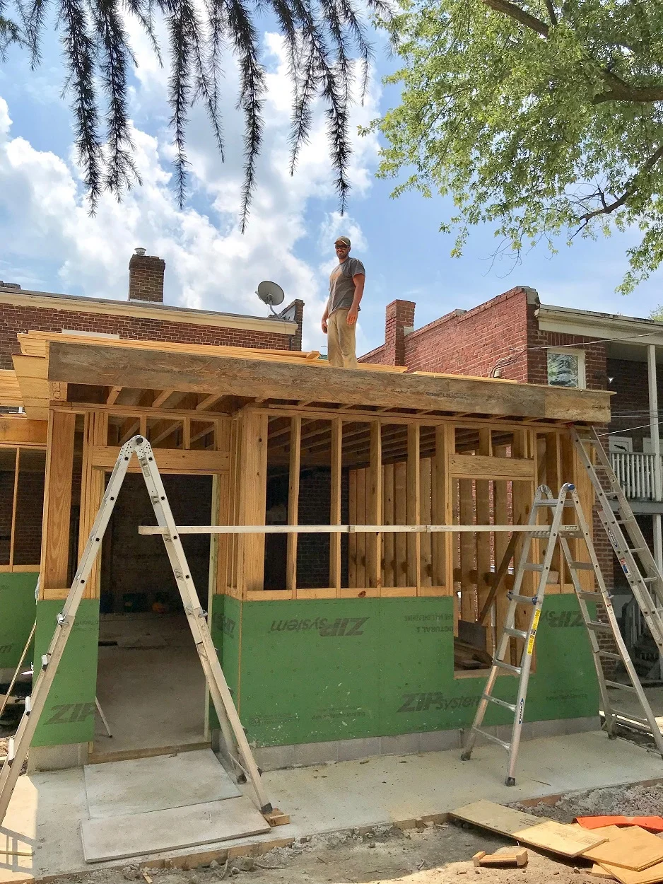 Not to worry, just a few weeks later he’s much happier up on the 2nd floor of this addition project.