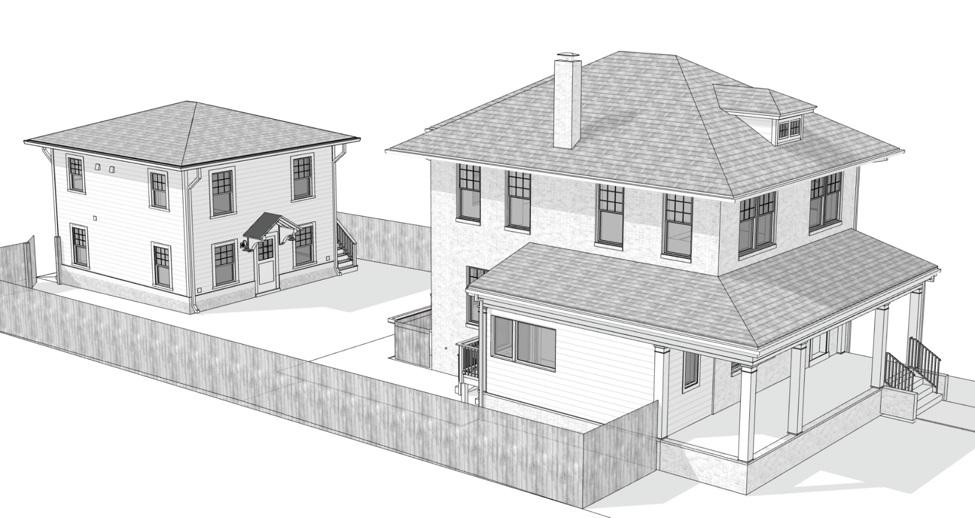 a foursquare home in Richmond's Northside neighborhood with Accessory Dwelling Unit behind