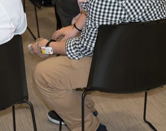 NeuroLynQ Sensor worn on the hand