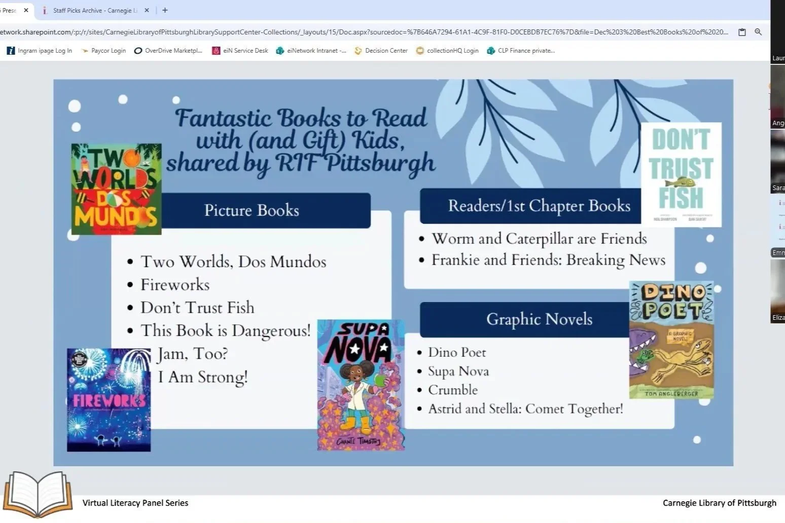RIF Pittsburgh Shares Fantastic Books to Read During CLP Virtual Literacy Panel Series