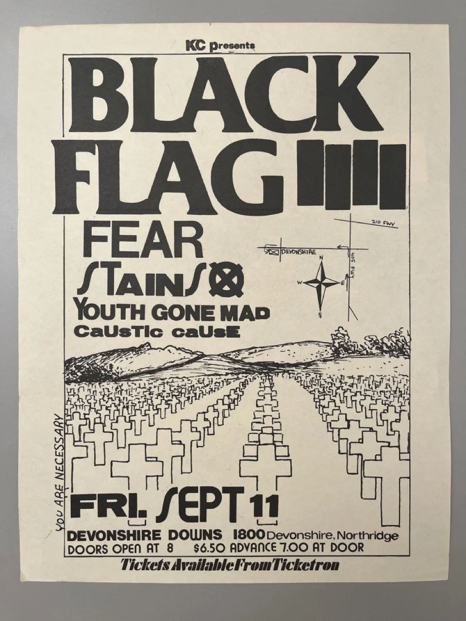 Raymond Pettibon - You are Necessary / Black Flag at Devonshire Downs 1981