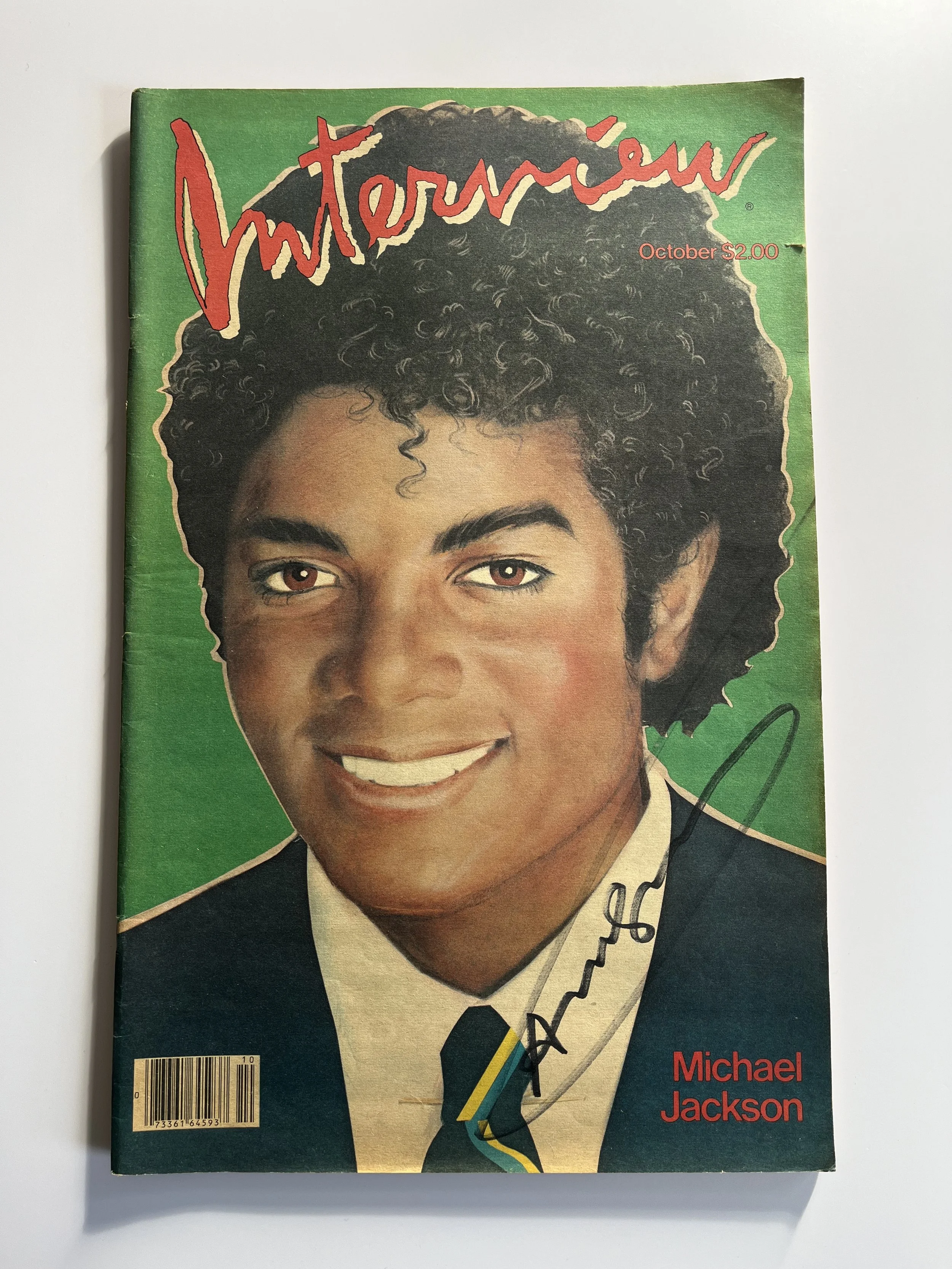 Interview Magazine Oct. 1972 - Michael Jackson cover, signed by Andy Warhol