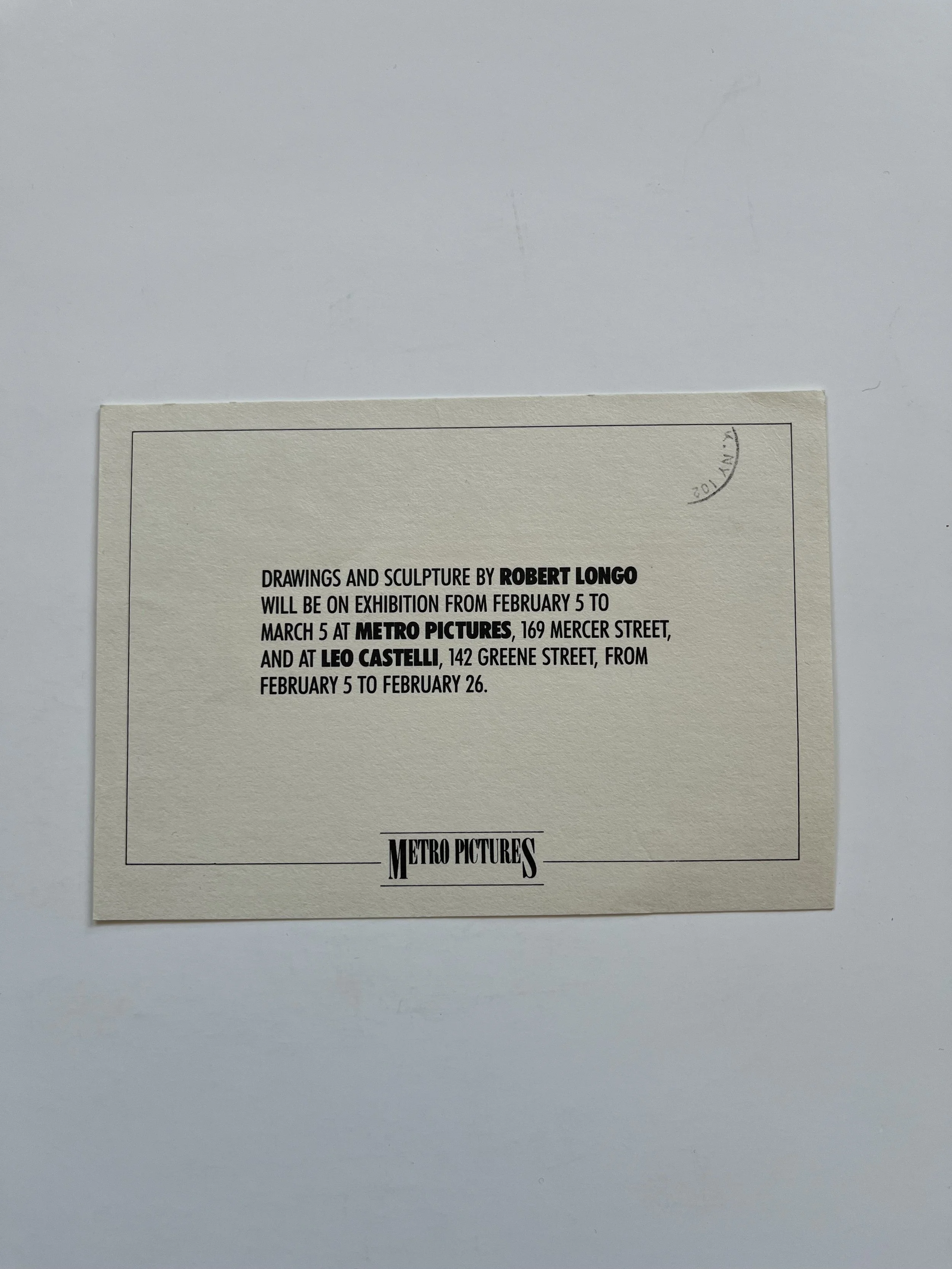 Robert Longo at Metro Pictures and Leo Castelli