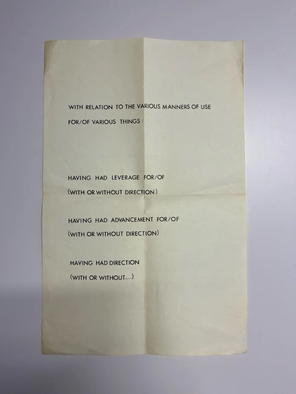 Lawrence Weiner - With Relation to The Various Manners of Use Poster