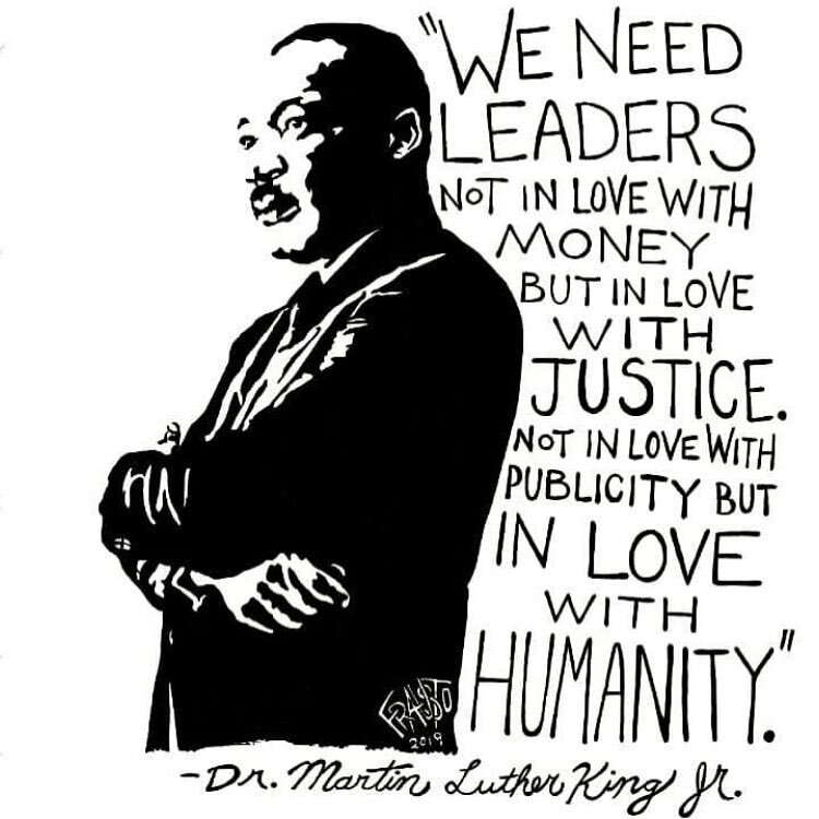 Artwork by @rickfrausto #drmartinlutherkingjr #justice #love