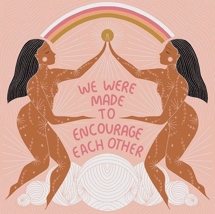 Artwork by @gingiber 🖤#encourageeachother #friendship #community #love #hope #mentalhealth #therapy #narrativetherapy #postmoderntherapy