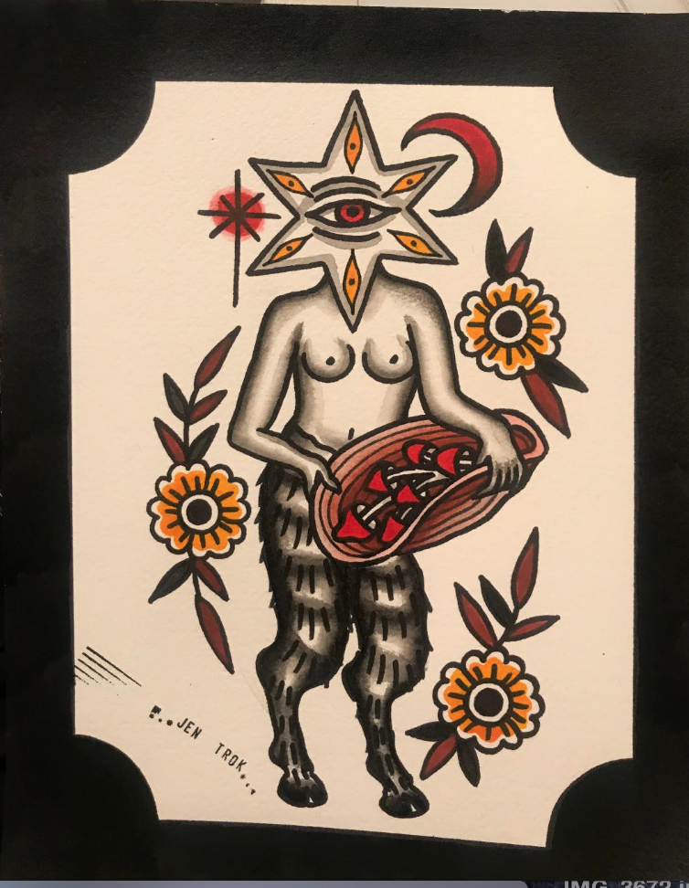 THE GIFT - watercolor and ink on paper