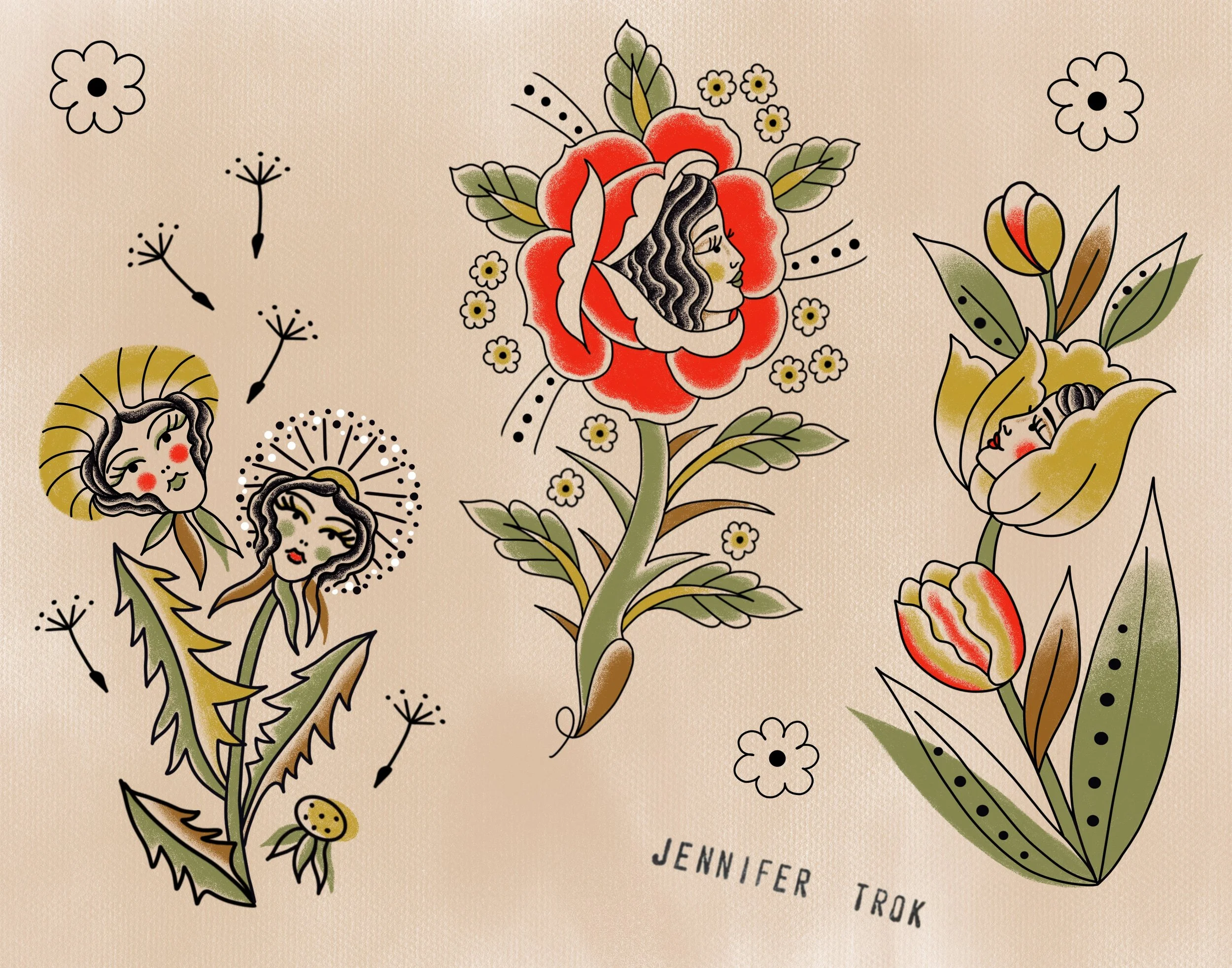 FLOWER LADY FLASH PRINT