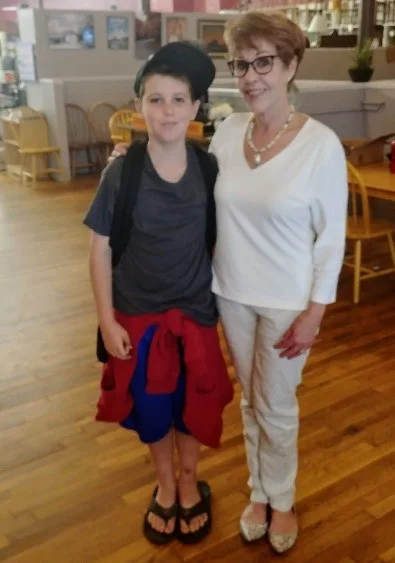 Jaden Brock with Ginger Collins, president, Alleghany Writers.