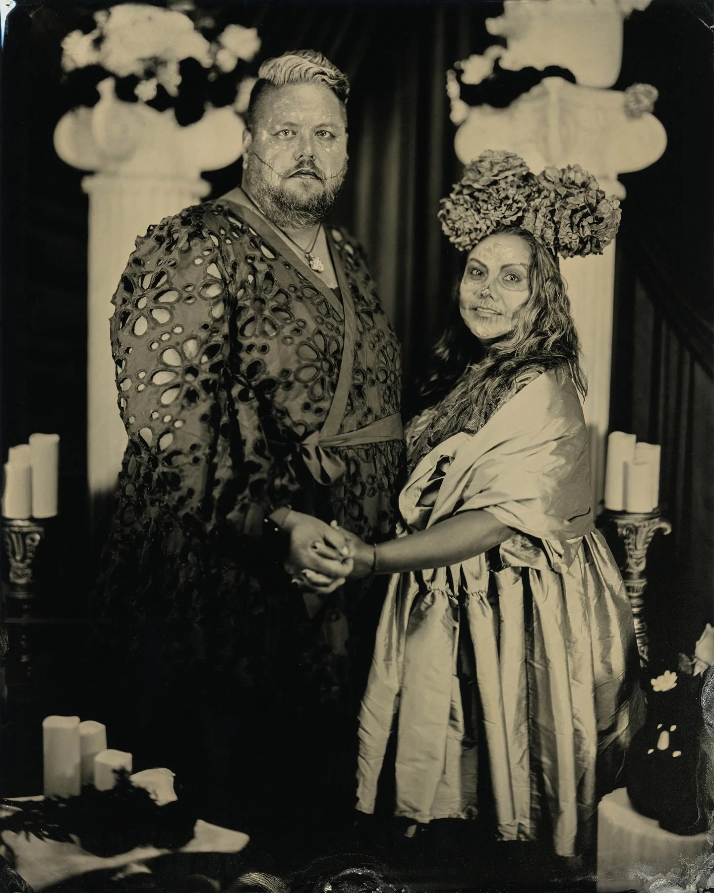 Another portrait from this year&rsquo;s D&iacute;a de los Muertos. This couple came dressed beautifully, celebrating their bond in their own way. I really liked how this plate turned out.