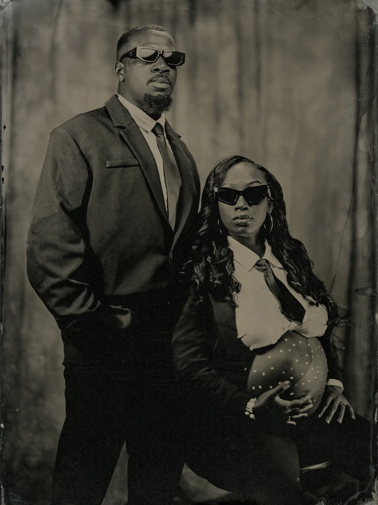 They came in with a Men in Black&ndash;inspired idea for their maternity portraits. Loved creating this one.