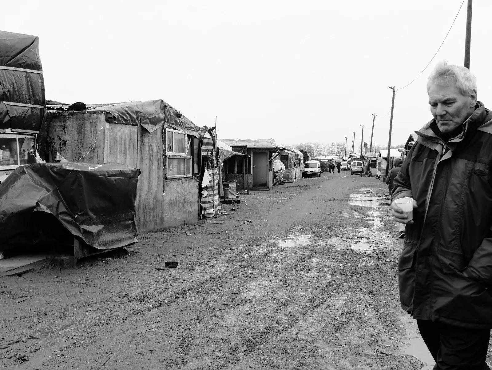 David Chaytor in the "Calais Jungle" refugee camp, 21st February 2016
