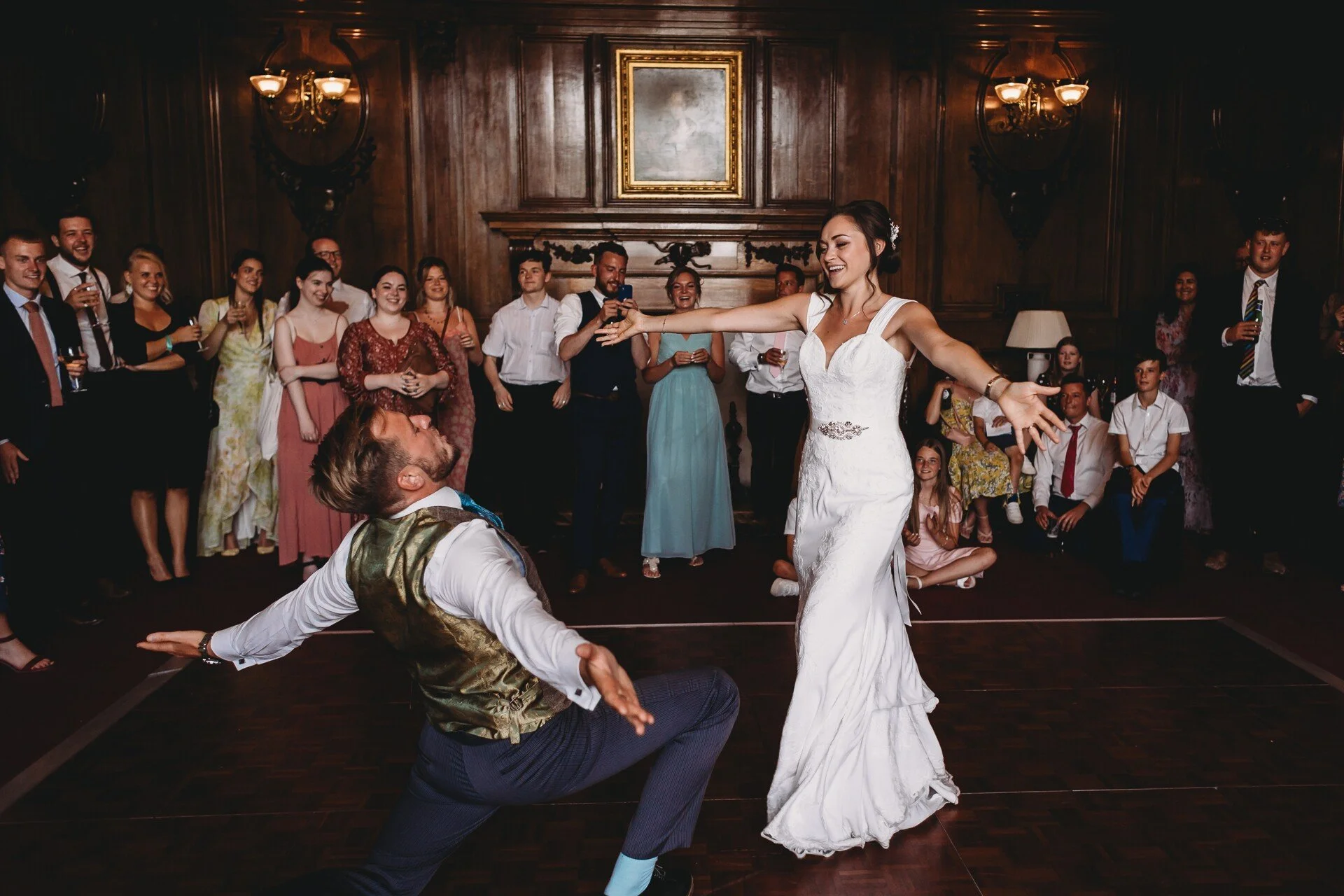 Bride and groom first dance