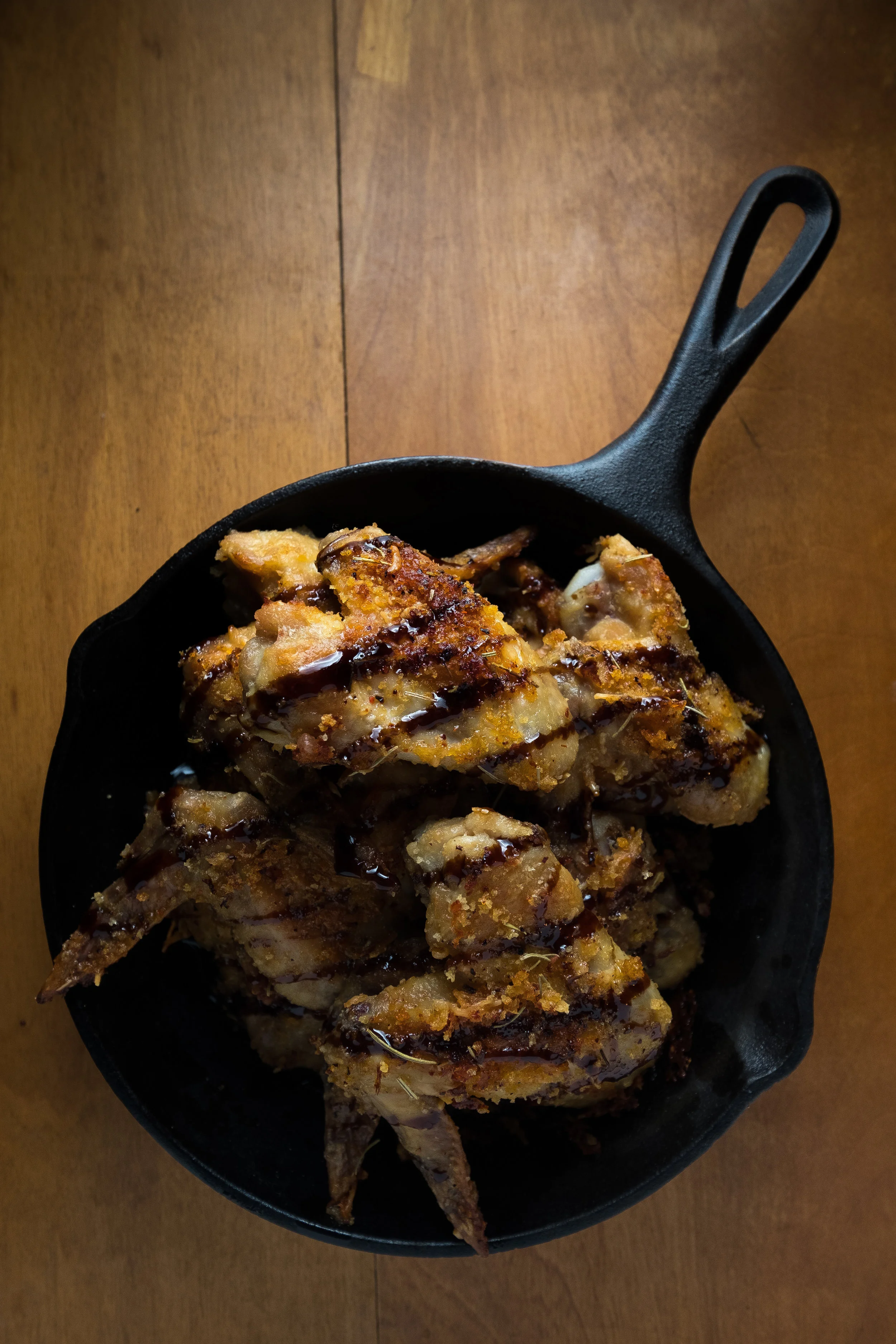 Wings made at home, truffle reduction instagram: @theculinaryportfolio