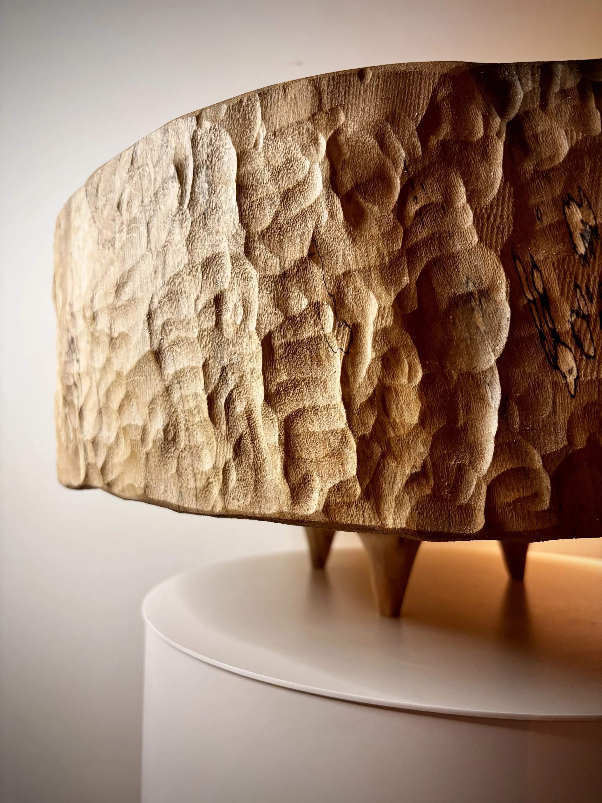 Footed Elm Bowl