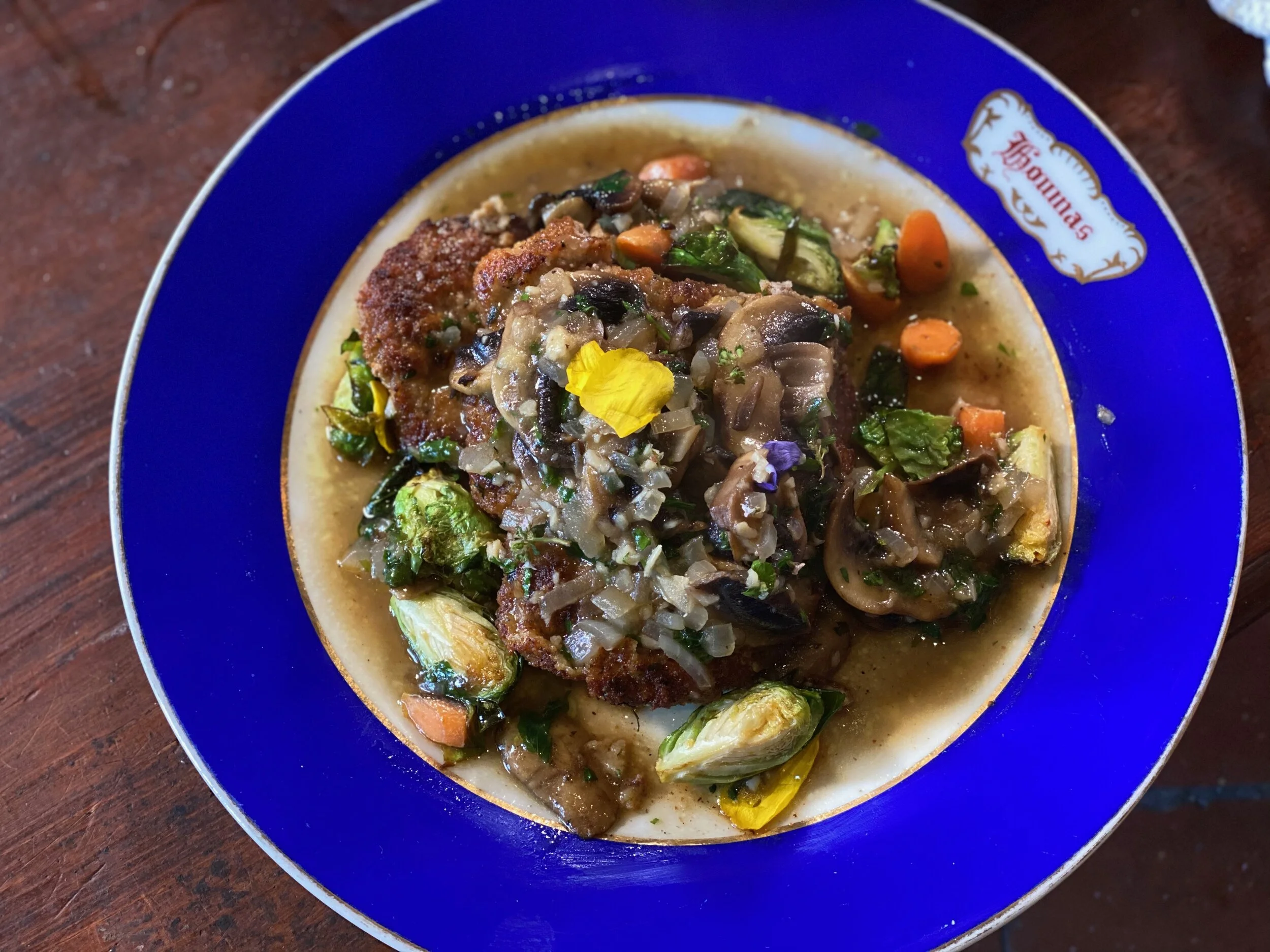 Field to Feast: Paneed Veal with Stone Ground Grits and Marsala Sauce