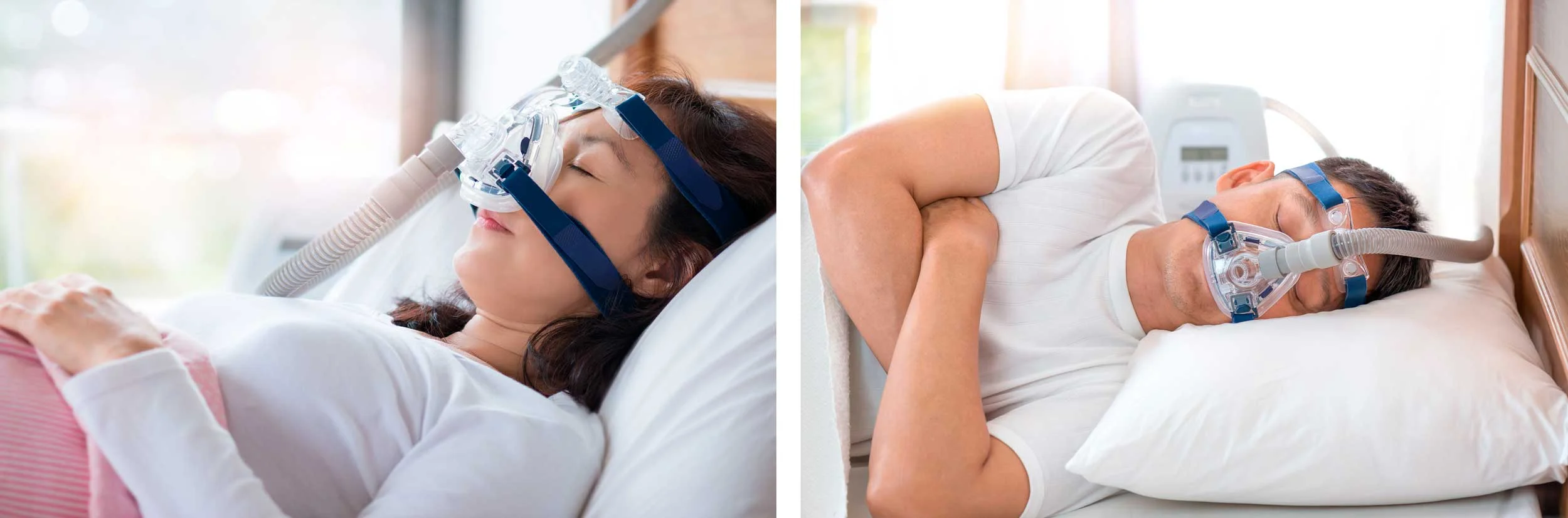 Figure 3: The CPAP therapy device. The CPAP therapy device is a mask that forces air into your throat. Although it can be cumbersome it may be better suited than the above appliances for patients who suffer from T.M.D. (Problems related to the temporomandibular joint). 
