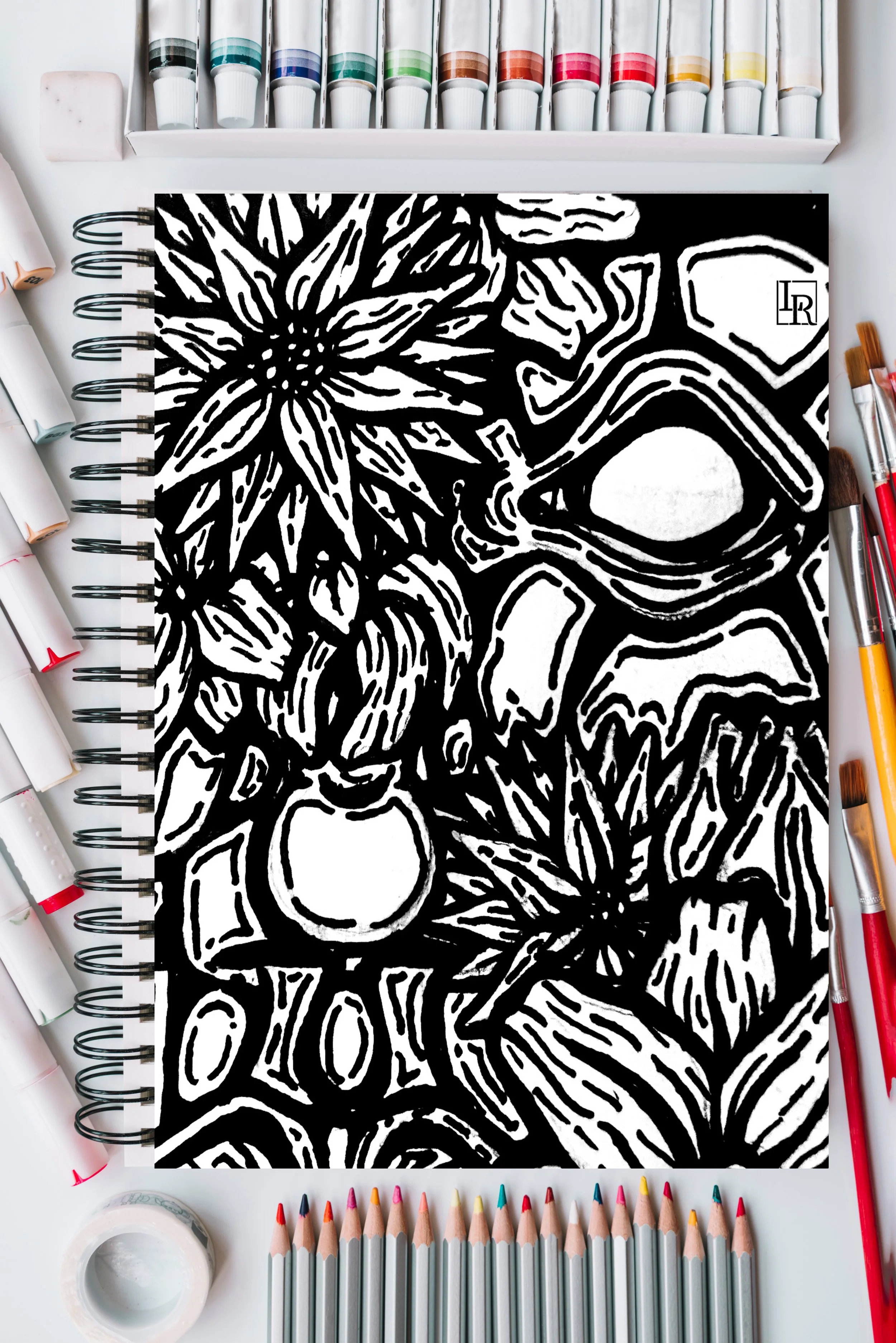 flowers coloring page frame .jpg
