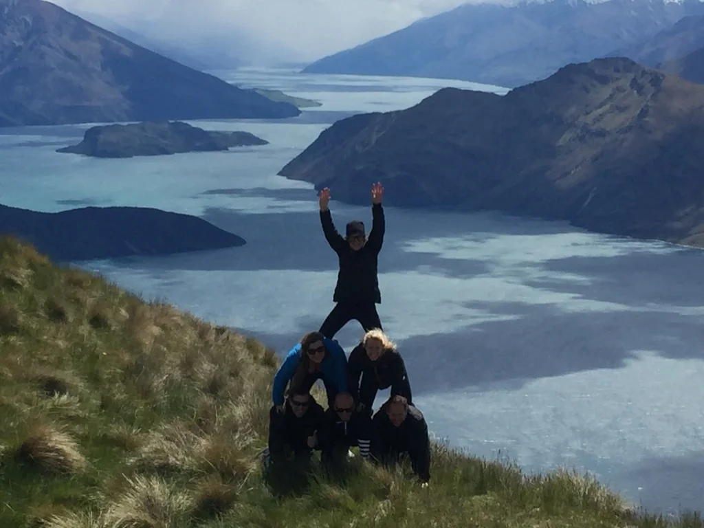 Carol on the peak of the pyramid, on the peak of the mountain, on the peak of life!