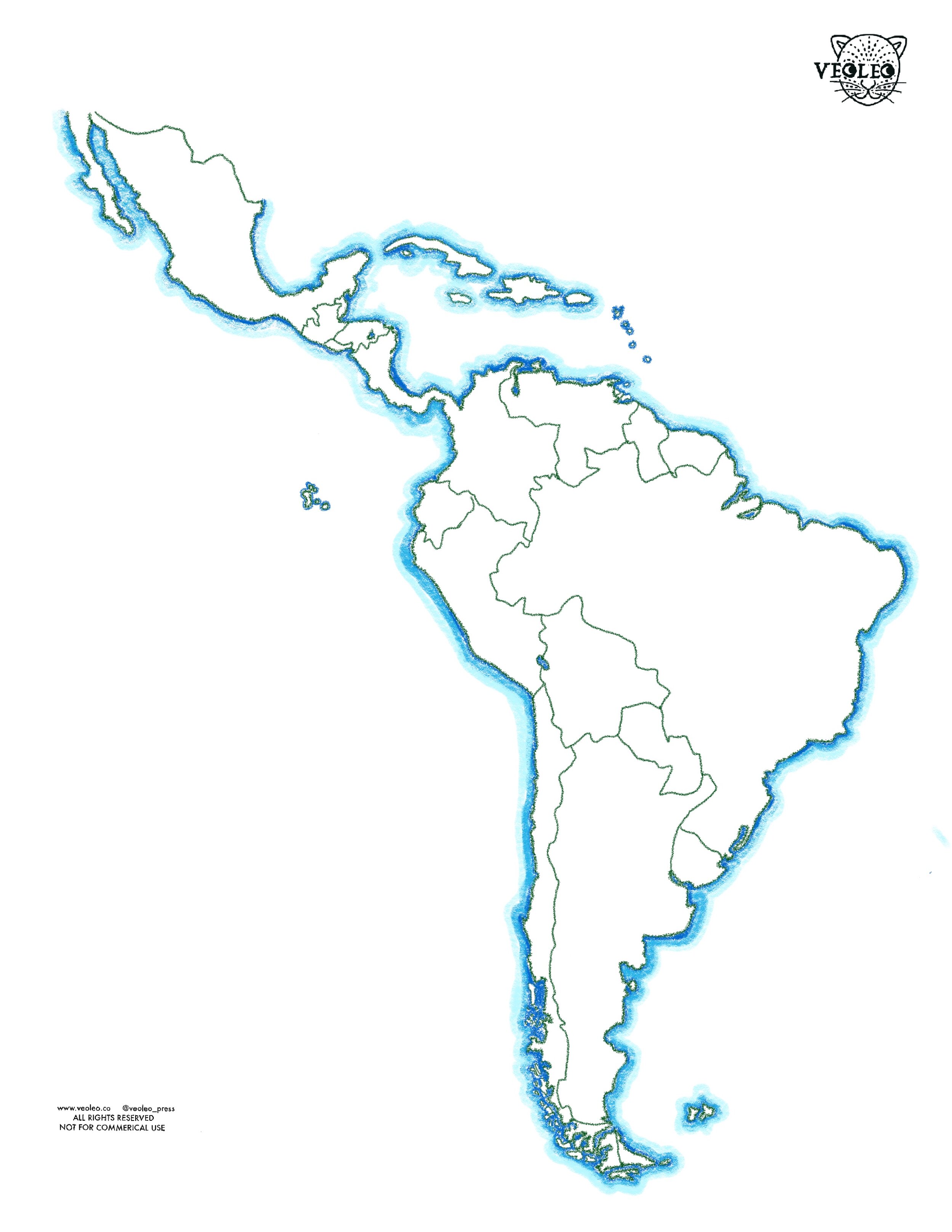 mapa da américa latina para colorir ensino