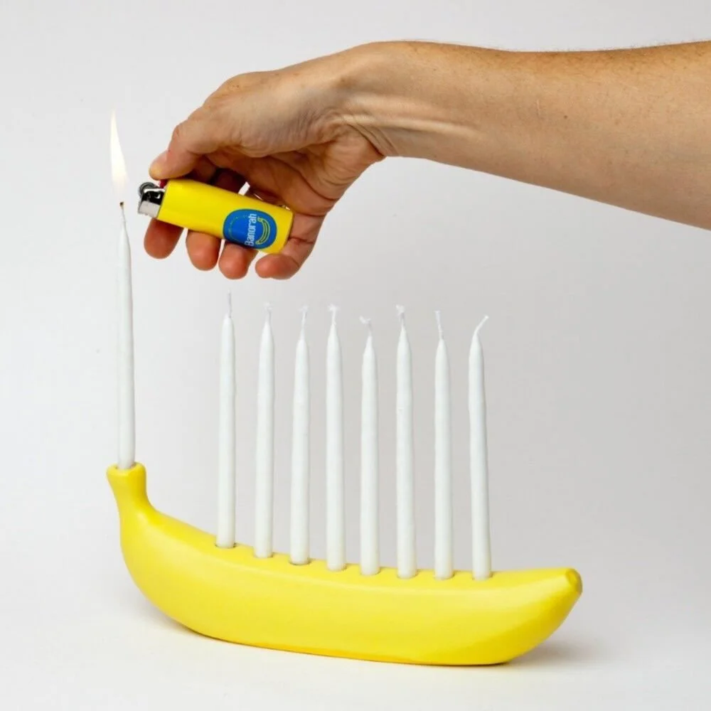 🍌🕎🍌🕎🍌🕎🍌
BANORAH is back!
It&rsquo;s playful + quirky design is always a Hanukkah hit and it&rsquo;s cute enough to keep on display all year.

Available in-store and online now 🕎