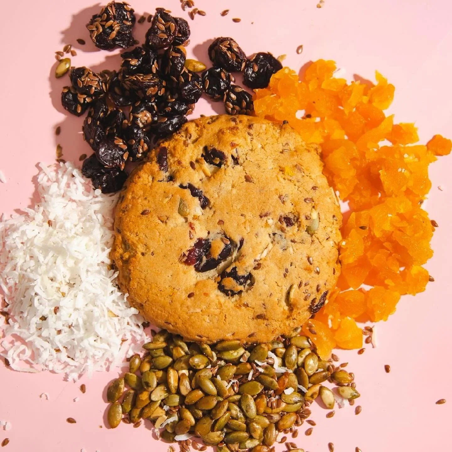 📣📣📣📣📣📣📣
New year, new month, new Sweet Special!
Welcome back, Trail Mix Cookie!

Crispy edges, soft + chewy centre, filled with cherries, cranberries, apricots, coconut, pumpkin seeds, flax seeds and dark chocolate - these guys are hearty and 