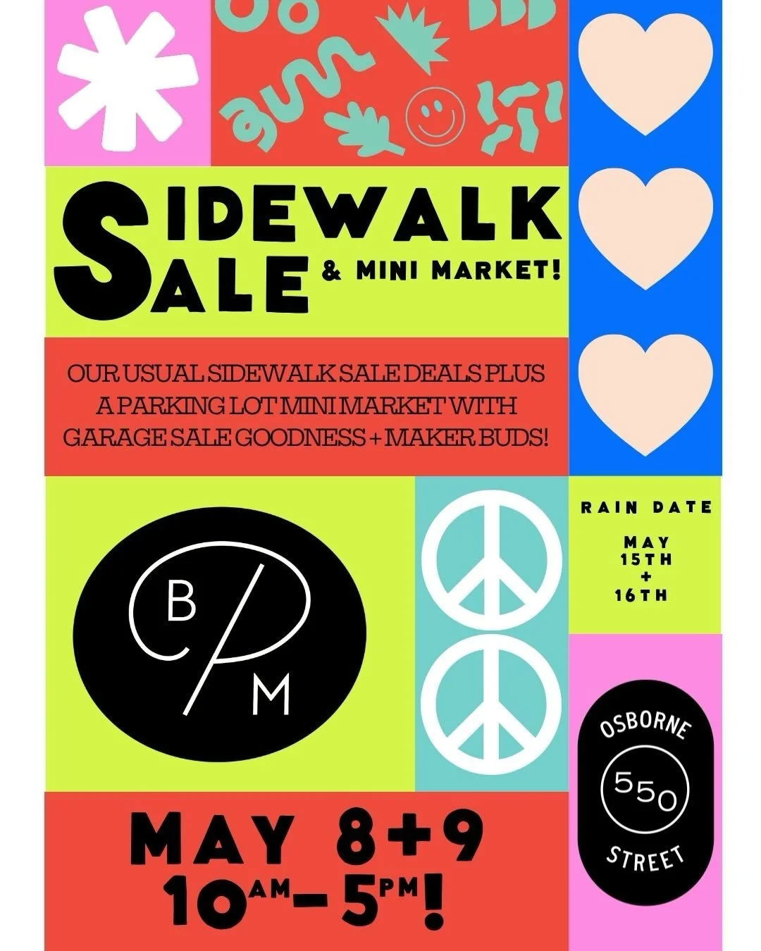 🖤🖤🖤🖤🖤🖤🖤🖤
Our annual sidewalk sale is next weekend!
Friday and Saturday will have our usual tables full of deals plus an adorable parking lot mini market with too many good folks coming to hang out, including:
@chipsvintage 
@mariellesmaking 
