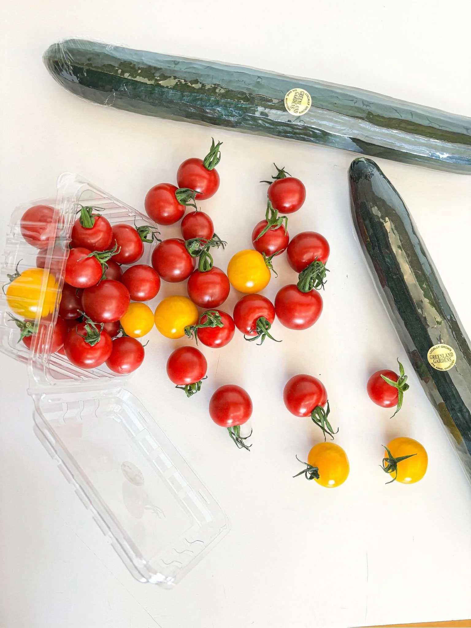 🍅🥒🍅🥒🍅🥒🍅
Greenland Gardens cherry tomatoes and cucumbers are back, and we&rsquo;re so thrilled to taste what a tomato is supposed to taste like again!

If you&rsquo;re new to them, Greenland Gardens is owned + operated in Ste. Anne, MB and they