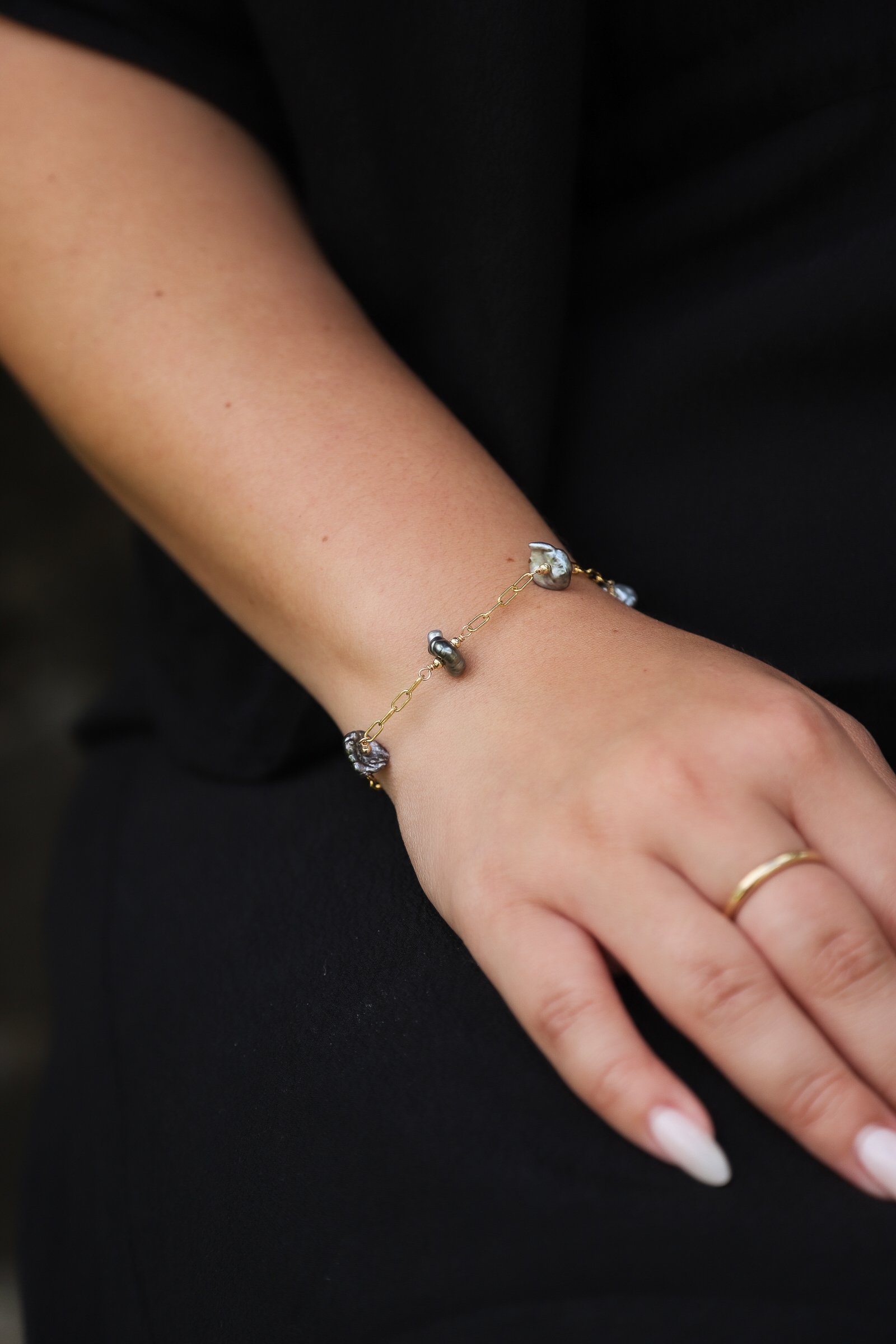 Keshi Pearl Link Bracelet