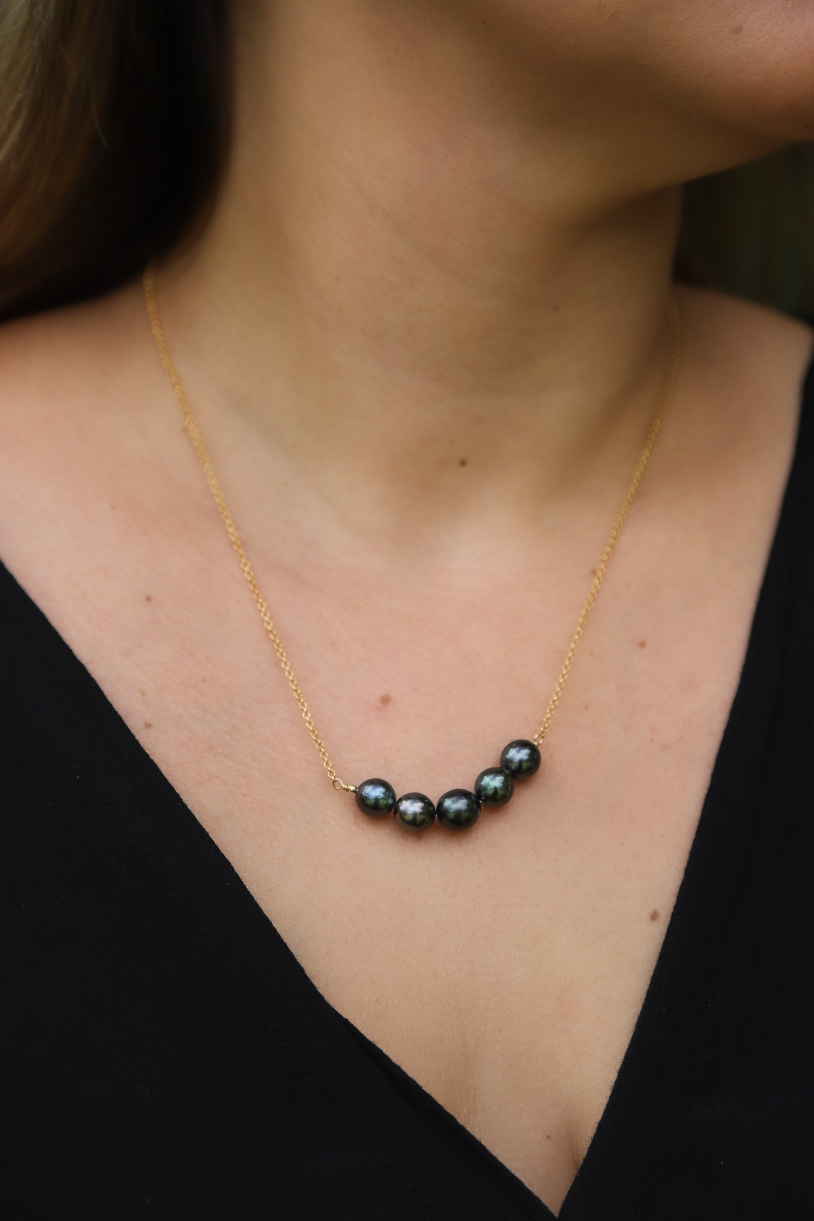 Five Tahitian Pearl Necklace