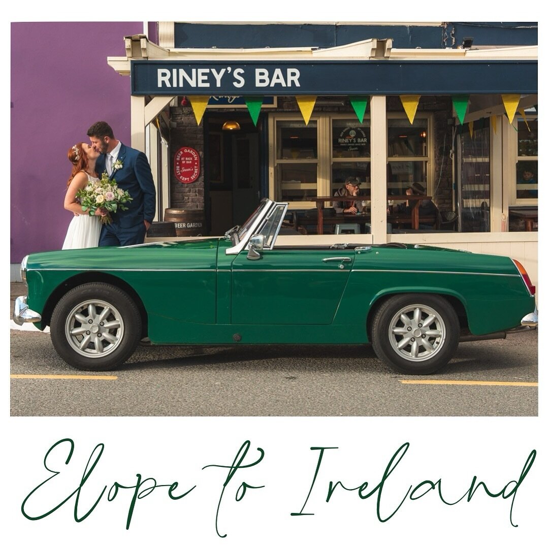 Every Irish wedding adventure must include a stop at the pub!
@rineysbar located in Sarah&rsquo;s family&rsquo;s hometown of Sneem, Co. Kerry, has a gorgeous beer garden where you can enjoy a pint of Guinness and a tasty cocktail✨Great live music and