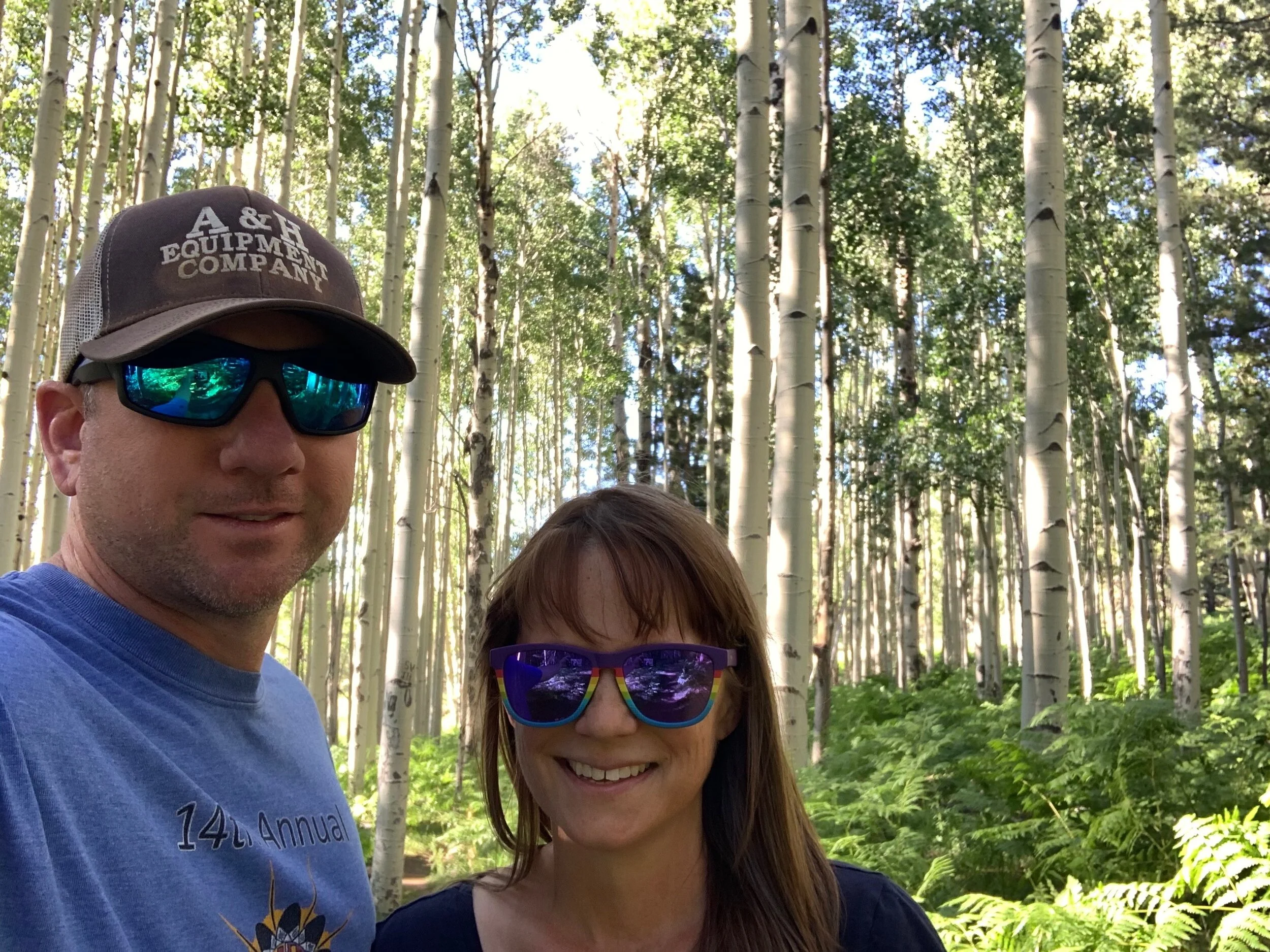 Chad and Heather in the aspens.