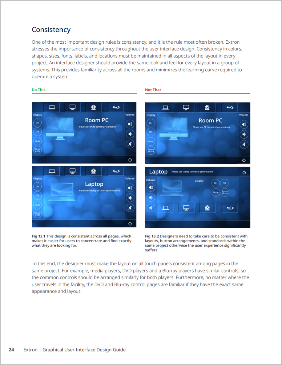 Sample page describing principle of consistency