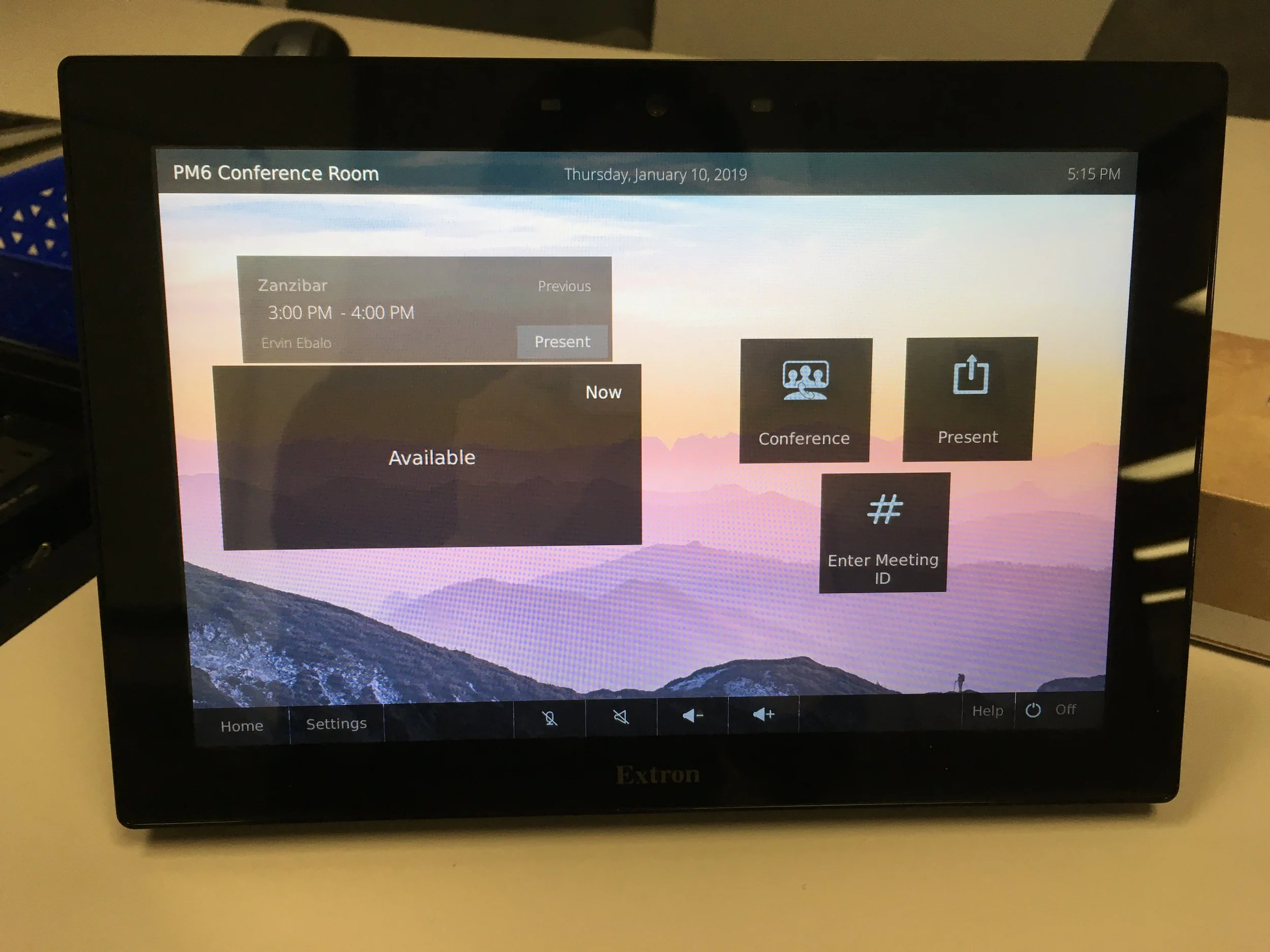 Touch Panel Template For Meetings and Video Conferencing